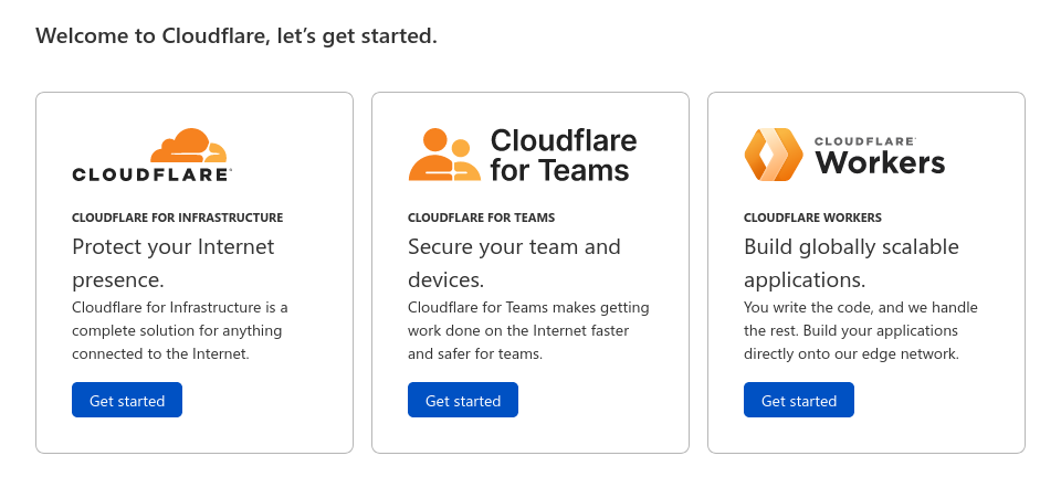 Cloudflare getting started