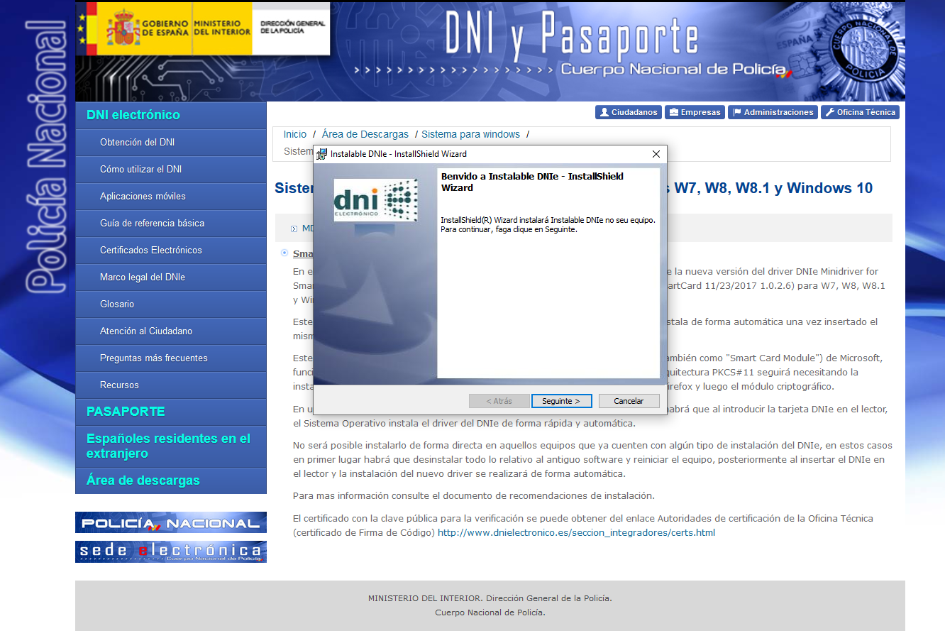 MiniDriver Windows Install for DNI