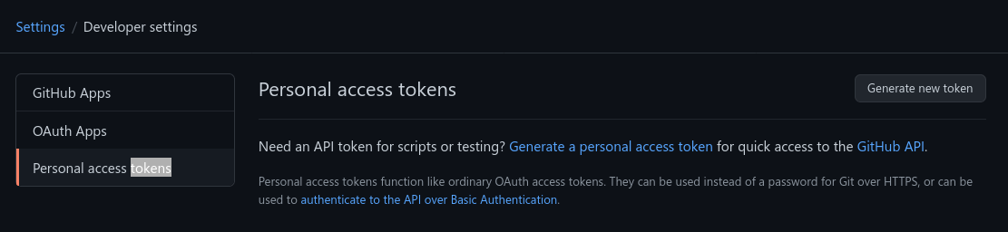 Github access token