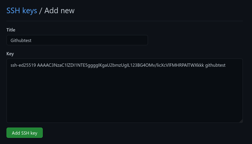Add SSH key to Github