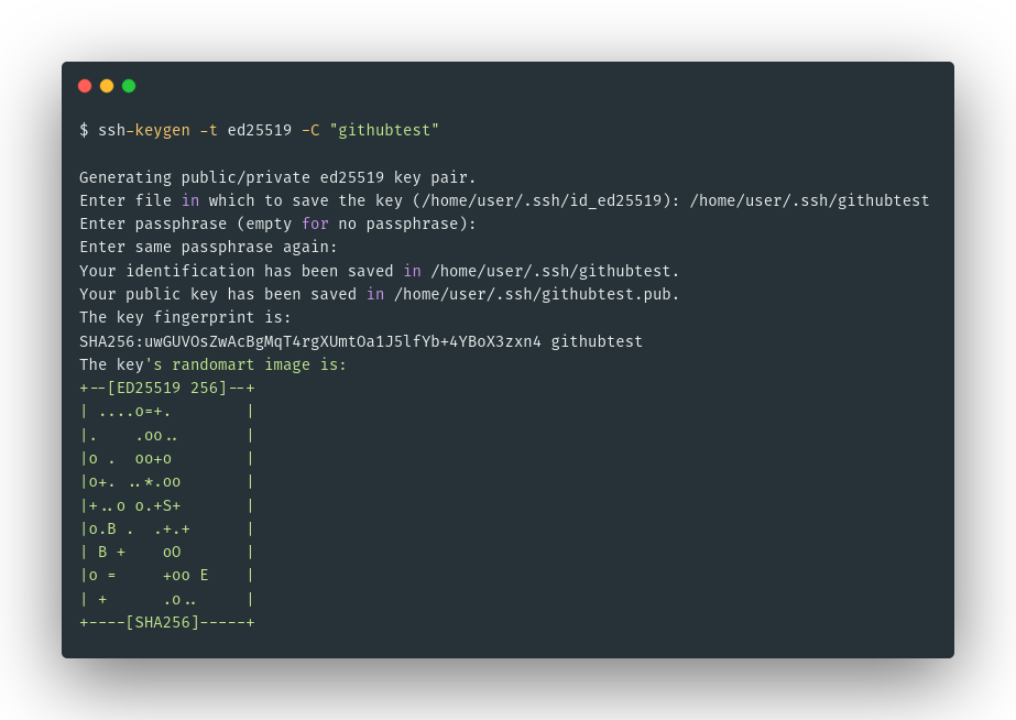 Generate key pair