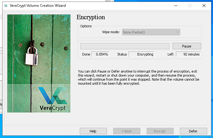 Cifrar unha partición NTFS